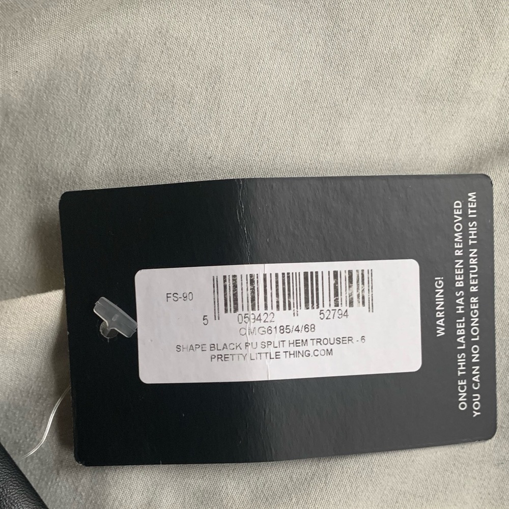 Black Leather PrettyLittleThing Split Hem Pants